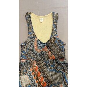 Anthropologie Weston Wear Solene Maxi Dress Women Size Large Blue Orange Boho